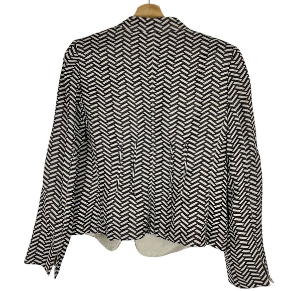 Vtg Womens Small Armani Collezioni Suit Jacket Silk Linen Textured Italy Blazer - Picture 7 of 7